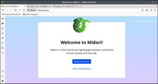 Midori Welcome Page