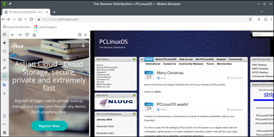 Midori PCLinuxOS Homepage