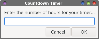Hours for the timer