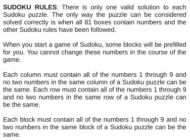 Sudoku Rules