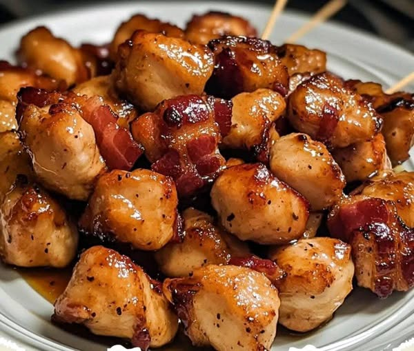 Maple Glazed Bacon Chicken Bites